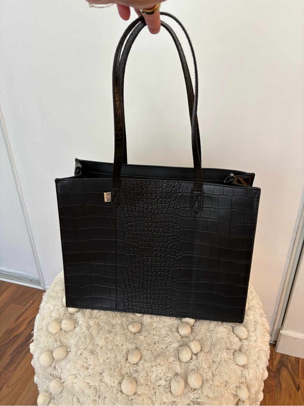 BEIS | The Work Tote in Black Croc